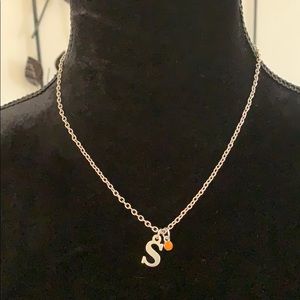 NWT Dainty Silver Letter S Initial Necklace